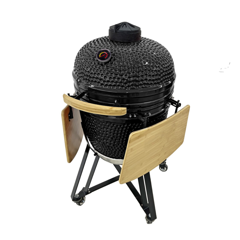 Factory direct hot model outdoor patio 21 inch movable portable large size ceramic Kamado egg shaped bbq grill barbecue