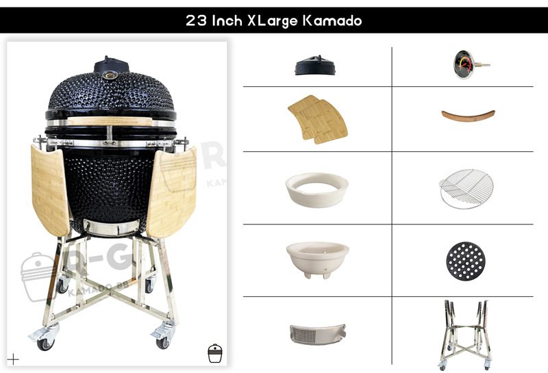 Xlarge-best-kamado-ceramic-grill-bbq-charcoal-smoker-factory-suppliers-standard-configuration