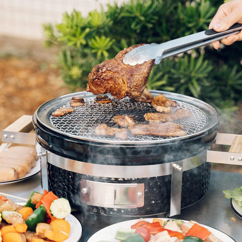 Charcoal-BBQ-Grill-Hibachi-Grill-with-Grid-Lifter-round-Portable-Grill-with-Stainless-Steel-Griill-Grate-BBQ-Grill-for-Outdoor-Camping-Picnic-Patio-Backyard-Cooking wares Charcoal-BBQ-Grill-Hibachi-Grill-with-Grid-Lifter-round-Portable-Grill-with-Stainless-Steel-Griill-Grate-BBQ-Grill-for-Outdoor-Camping-Picnic-Patio-Backyard-Cooking wares