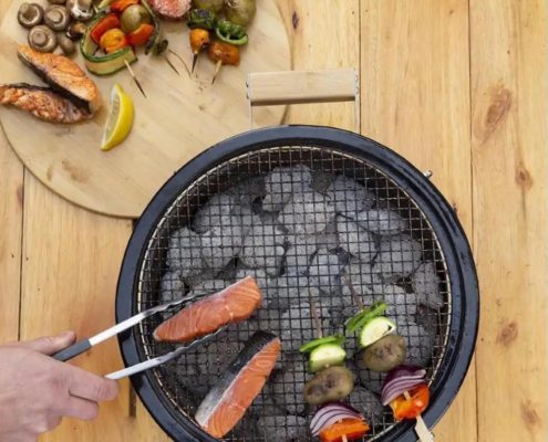 Charcoal-BBQ-Grill-Hibachi-Grill-with-Grid-Lifter-round-Portable-Grill-with-Stainless-Steel-Griill-Grate-BBQ-Grill-for-Outdoor-Camping-Picnic-Patio-Backyard-Cooking ware Charcoal-BBQ-Grill-Hibachi-Grill-with-Grid-Lifter-round-Portable-Grill-with-Stainless-Steel-Griill-Grate-BBQ-Grill-for-Outdoor-Camping-Picnic-Patio-Backyard-Cooking ware