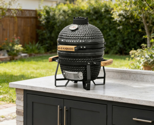 rg black kamado bbq mini black kamado egg barbecue smoker with dual handles