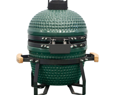 green kamado egg barbecue smoker with dual handles