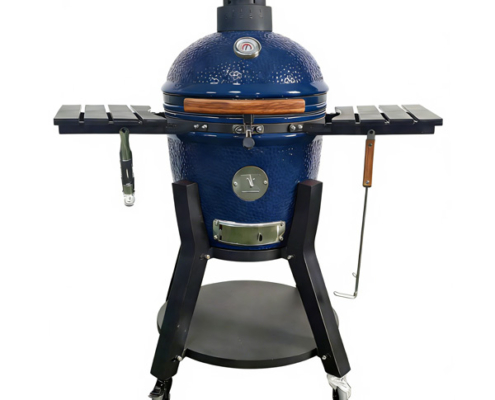 18 Inch Premium blue Kamado Grill With Hooks & Mobile Stand 18 Inch Premium blue Kamado Grill With Hooks & Mobile Stand