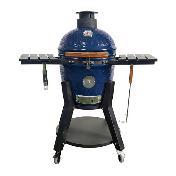 18 Inch Premium blue Kamado Grill With Hooks & Mobile Stand 18 Inch Premium blue Kamado Grill With Hooks & Mobile Stand
