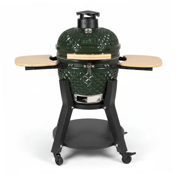 18 Inch High‑end green diamond Texture Kamado Grill With Bamboo Side Shelves