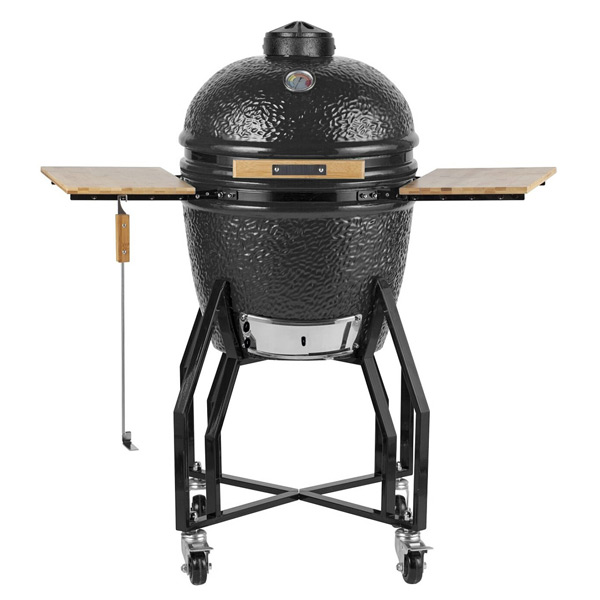 18 inch black kamado with black legs bamboo handle and tables 18 inch black kamado with black legs bamboo handle and tables
