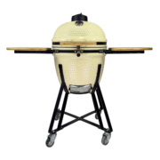 cermaic charcoal grill kamado white