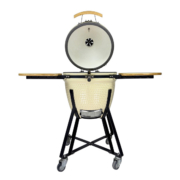 cermaic charcoal grill kamado white