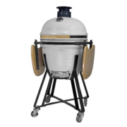 cermaic charcoal grill kamado white