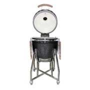 large size ceramic grill with bright stainless steel metal
