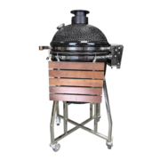 large size ceramic grill with bright stainless steel brown side tables