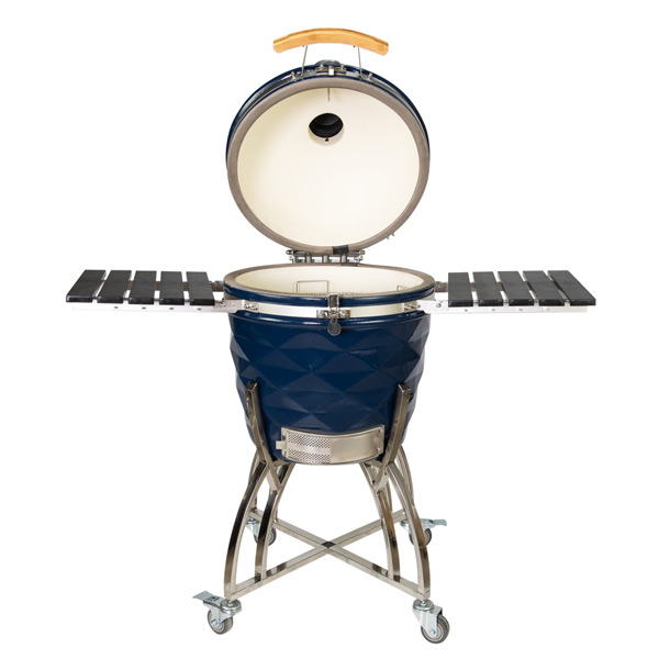 kamado bbq grill diamond egg ceramic cookers with stainless steel cart