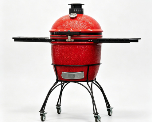 Large kamado joe red ceramic grill barbecue-factory